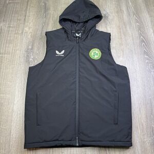 Castore Full Zip Hooded Vest Jacket Black Men's Size L Large Ireland Football